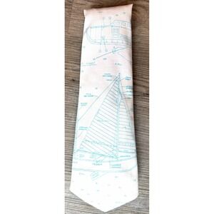Vintage Abercrombie & Fitch Dallerdash Sailboat Chart Nautical Necktie